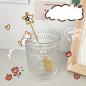 Preview: Großhandel B2B Sonnenblumenbecher Muster klarer Glas
